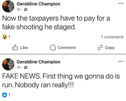 libsoftiktok's tweet photo. Meet Geraldine Champion, a councilwoman for the City of Henderson, NC. She claims that the ass*ss*nat*on attempt that k*lled a loving father and almost k*lled a president was fake.

Disgusting. https://t.co/sEQAmy9knm