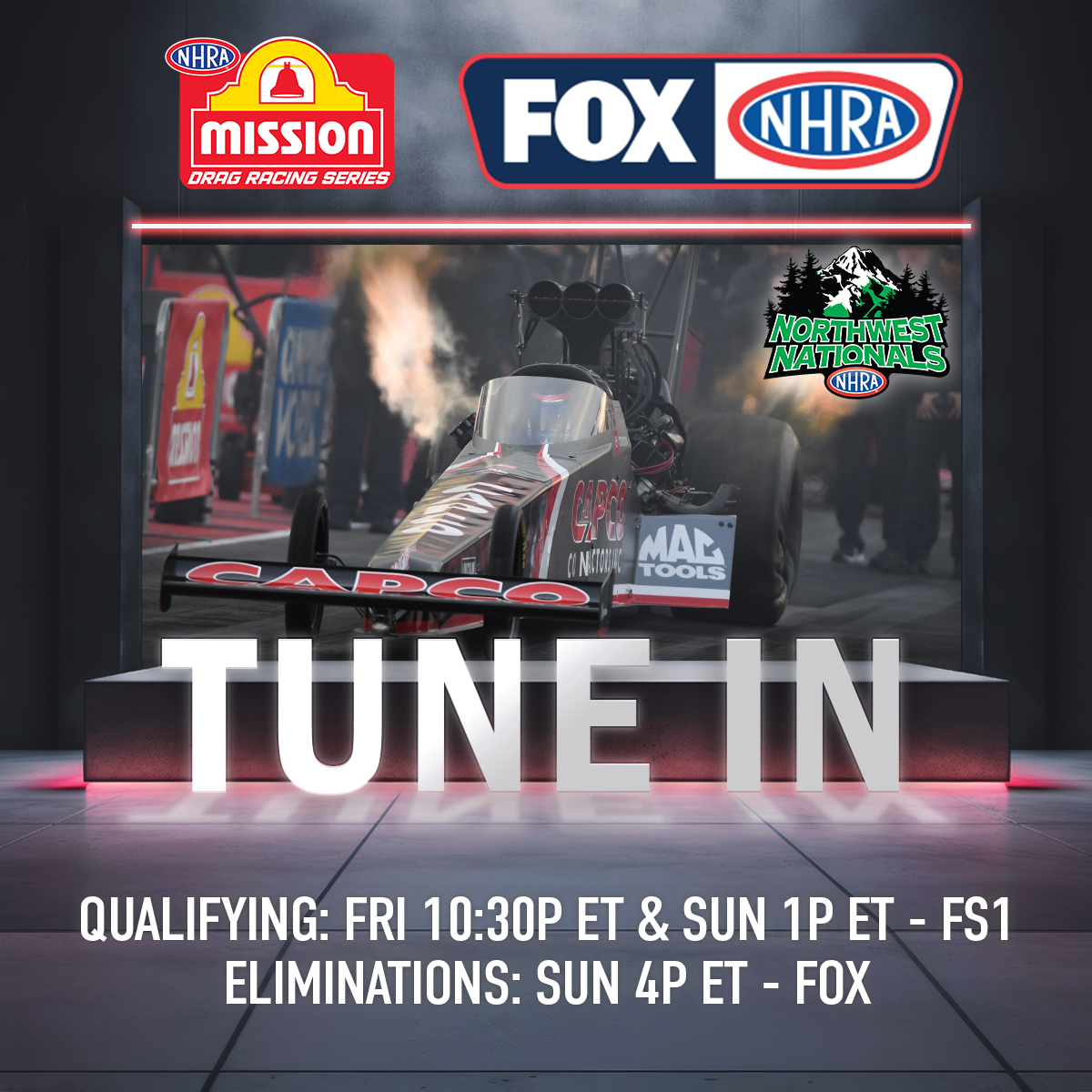 theplacetorace's tweet image. Maybe you haven't heard, but there is a thing happening VERY soon - as in THIS WEEKEND soon → @NHRA will be at #theplacetorace for #NorthwestNats (July 19-21)!!

PLUS Our 2nd Annual Drive &amp;amp; Drag Cruise + NHRA FanFest is July 18!

#SpeedForAll #NHRAonFOX #NHRA @MissionFoodsUS