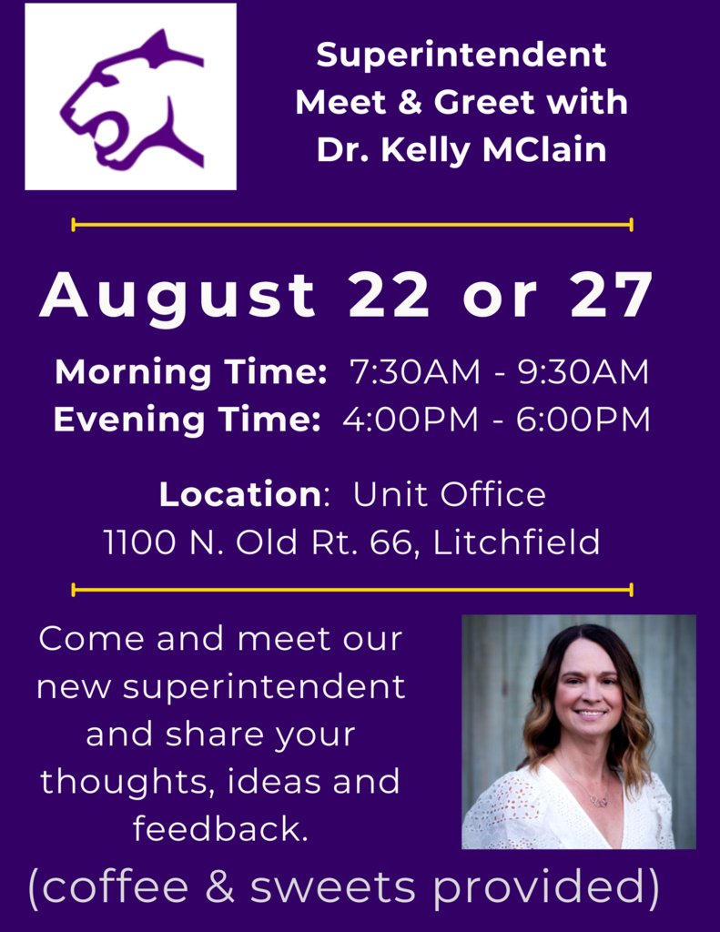 Dear Purple Panther Families,  

Please see the link for a welcome message from Dr. McClain, new superintendent for LCUSD12.  There are also Meet &amp; Greet details in the message. Excited to meet everyone in the coming weeks.

 bit.ly/welcomedrmccla…