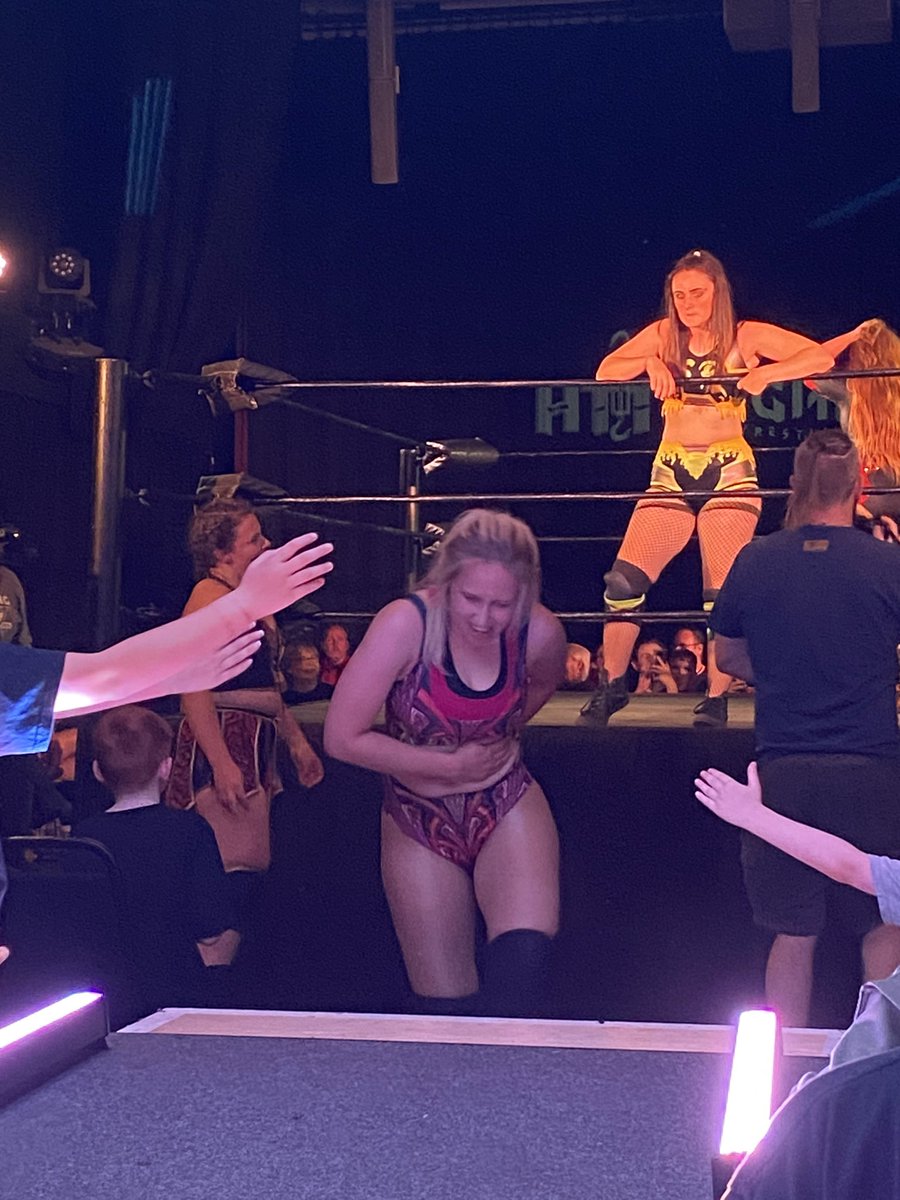 Davesewell04's tweet photo. Post match pics after a clash of egos between @nightshadepw and @safirewrestler proves costly against @Artemis_PW and #AlunaBlue @IgniteWresPro https://t.co/bDh4hHckl9