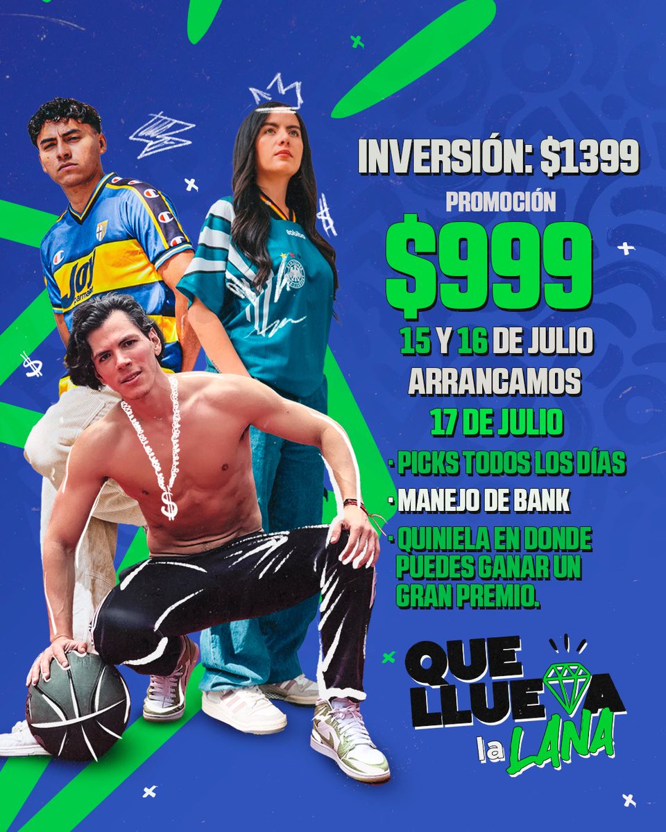 YA ESTAMOS A PUNTO DE ARRANCAR EL SIGUIENTE GRUPOOOO DE PICKS🚀

Ya saben toda la info via DM en mi Instagram o con <a href="/eldiamond23/">Adrian Rosado</a> y <a href="/luisgalicia__/">Luis (El Capitan)</a>  JUNIO SALIMOS CON GANANCIAS 💰 

Y se vienen mas sorpresas ❤️👏🏻