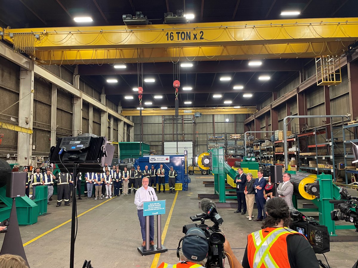 minesuppliersbc's tweet photo. Great announcement today, at the shop of @iem_ca,  from @Josie_Osborne, @Rob_Fleming & @JonathanWNV on BC & Fed investment of $195 million for highway 37, 37A & 51 upgrades in Northwest BC to enable development of new #mining projects & safer roads for  communities. Details here:  https://t.co/ZwPOehfyRH