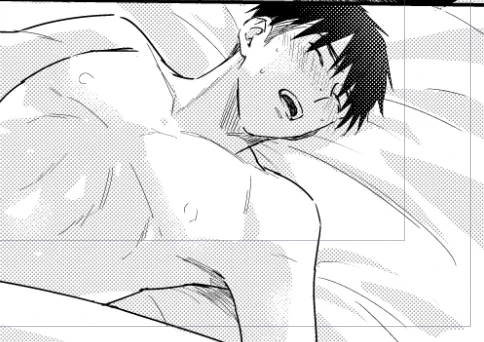 がんばってシーツのしわ描いたけどよく考えたらこのシーン床だった😇エッチ描くのに必死すぎてたまにこういうミスする 