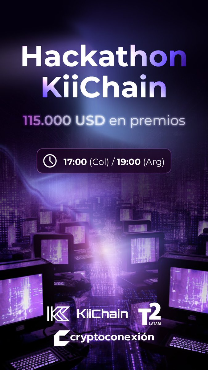 KiiChainio's tweet photo. ¿Qué pueden esperar los competidores latinos de la hackathon de KiiChain? 🤔
Todos las oportunidades de desarrollo y construcción las traemos a este espacio para fomentar el crecimiento de nuestra región. 🛠️📈

@T2LATAM @cryptoconexion 

📍Viernes 19 de Julio 🗓️
➡️17 horas Colombia. 🇨🇴
➡️19 horas Argentina. 🇦🇷

👉https://t.co/z1UbXtRRbN