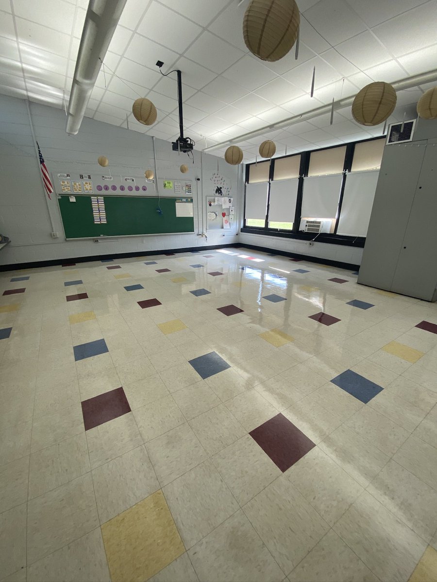 j_csd's tweet photo. Here is another summer classroom and hallway Hero, Carrie Downe Elem Custodian, Charles Bowen.
These floors look amazing, all while a summer program is running at CD.
My favorite part is Charles’ dedication to the school, the same elementary school he went to!
#powerofwecsd https://t.co/PNaqASrP94