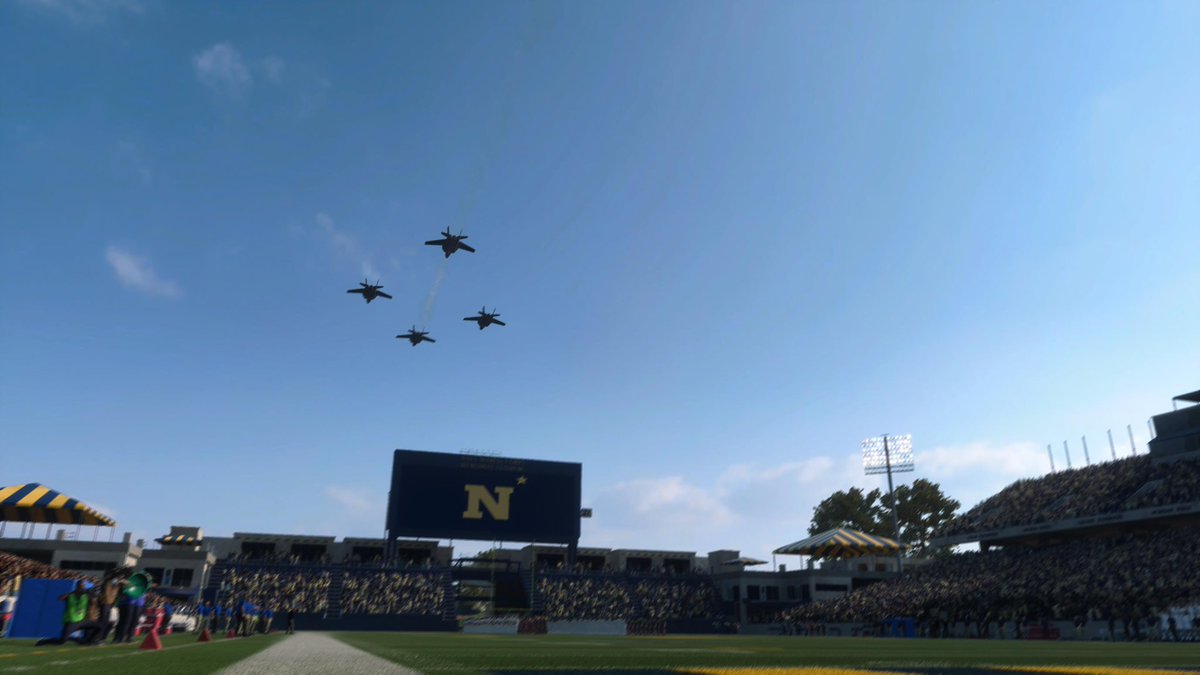 NavyAthletics's tweet photo. Nailed it @EASPORTSCollege 😍

📍Navy-Marine Corps Memorial Stadium 

#GoNavy | #CFB25 | @NavyFB https://t.co/cM47HIXM4D