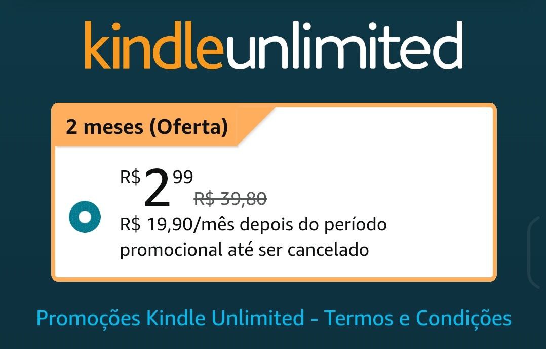 BestPromosBr's tweet image. 🚨 2 MESES DE KINDLE UNLIMITED POR R$2,99 

📚 Milhões de livros disponíveis para ler no seu Kindle, PC ou celular. Cancele quando quiser! 

— amzn.to/3o8bCGa
— 
—