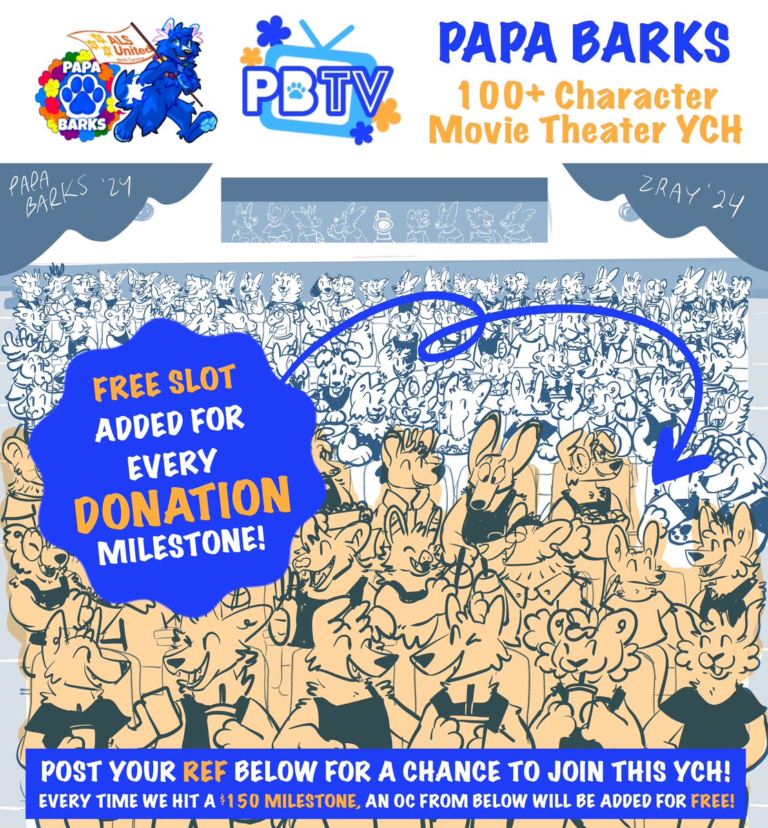 THE THEATER IS NOW SEATING 📣 ‼️

Want a chance to join this project FOR FREE? 🍿 

Drop your ref below! ⬇️ 

New milestones are live — every 1️⃣5️⃣0️⃣ a random OC from this thread will be added AT NO COST!

Small donations add up and I want y’all to be rewarded 🙏 

See 🔗⤵️