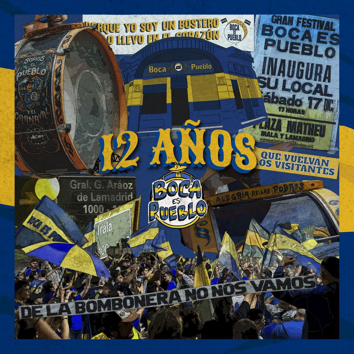 Un día como hoy hace 12 años, dimos el puntapié inicial de esta organización, teniendo dos premisas fundamentales: Que vuelva el pueblo a la cancha, y recuperar nuestra identidad, que nos hizo el club más popular del mundo.

La defensa de La Bombonera, de nuestros colores, el
