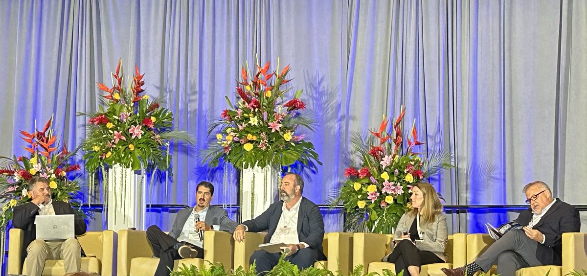 NARUC's tweet photo. Hon. John Hammond (Idaho), Robert LeMoine (@SCE), Amy Shaw (@idahopower), Andrew Dressel (Charles River Associates), and David Springe (@nasucadc) discussed the evolving risks from extreme weather and wildfires, and innovative strategies for resilient #gridplanning and insurance frameworks. #NARUCSUMMER24