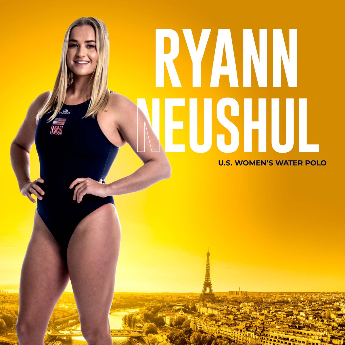 USAWP's tweet photo. Meet Ryann Neushul

📍Goleta, CA   
🏫 @stanfordh2opolo 
🤽‍♀️ Attacker 
U.S. Olympian    
Fun fact: 3X NCAA Champion at Stanford

#WaterPolo #Paris2024 #TeamUSA https://t.co/d38H0qQNfH