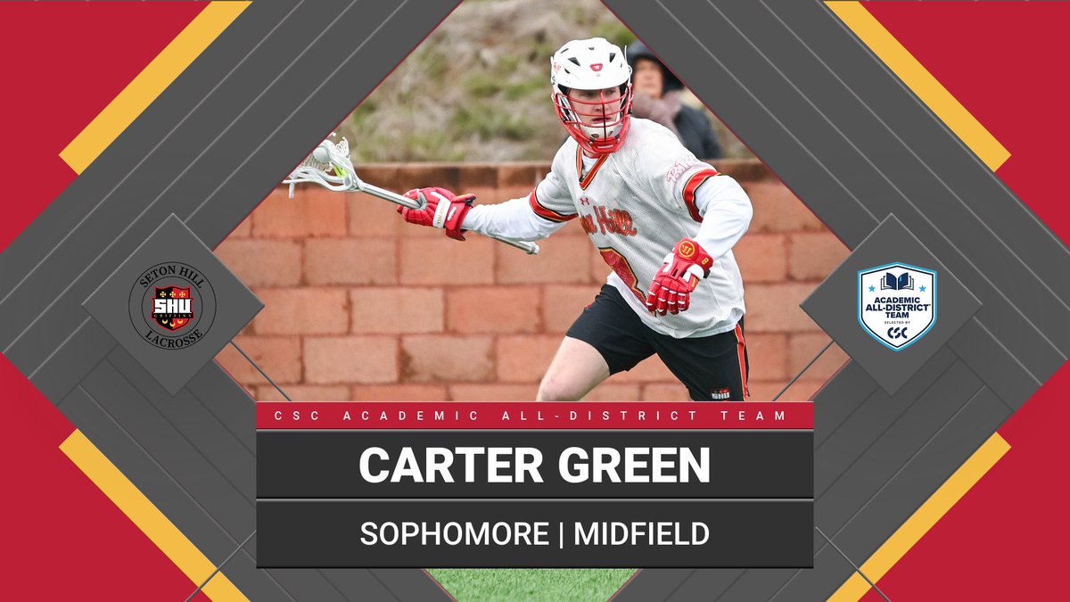 SetonHillLax's tweet photo. We had 🖐🏻 men named to the CSC All-district Team.

To qualify for the academic all-district honors, a S-A must be at least a sophomore academically, must maintain a cumulative 3.50 GPA or higher and must meet additional qualifications determined by each sport.

#Family | #BRG https://t.co/pjfGFLnnMF