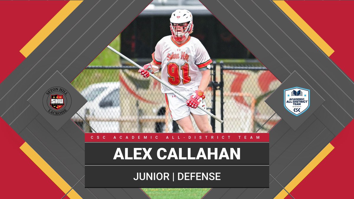 SetonHillLax's tweet photo. We had 🖐🏻 men named to the CSC All-district Team.

To qualify for the academic all-district honors, a S-A must be at least a sophomore academically, must maintain a cumulative 3.50 GPA or higher and must meet additional qualifications determined by each sport.

#Family | #BRG https://t.co/pjfGFLnnMF