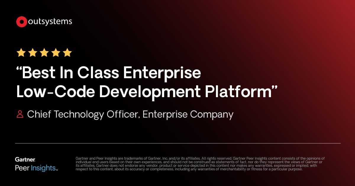 OZ_Reena's tweet photo. For anyone exploring #lowcode platforms, user feedback can make all the difference. See why this CTO gives @OutSystems a 5-star rating on #GartnerPeerInsights. https://t.co/GCAvQthguG https://t.co/xnoPtCxMfU