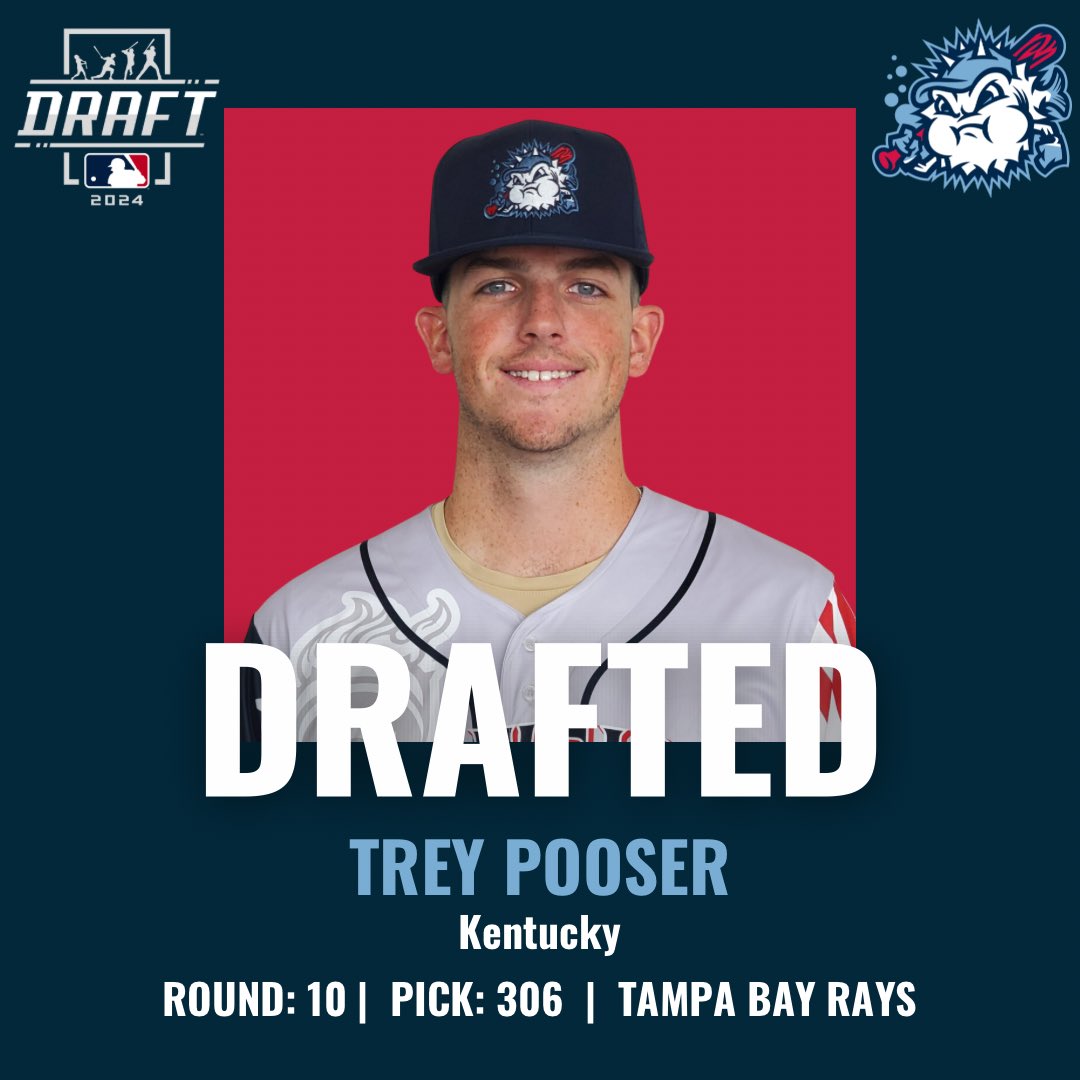 GoBlowfish's tweet photo. Congratulations to former Blowfish pitcher Trey Pooser on being selected in the 10th round of the MLB Draft by the Tampa Bay Rays! https://t.co/W3AycffBkN