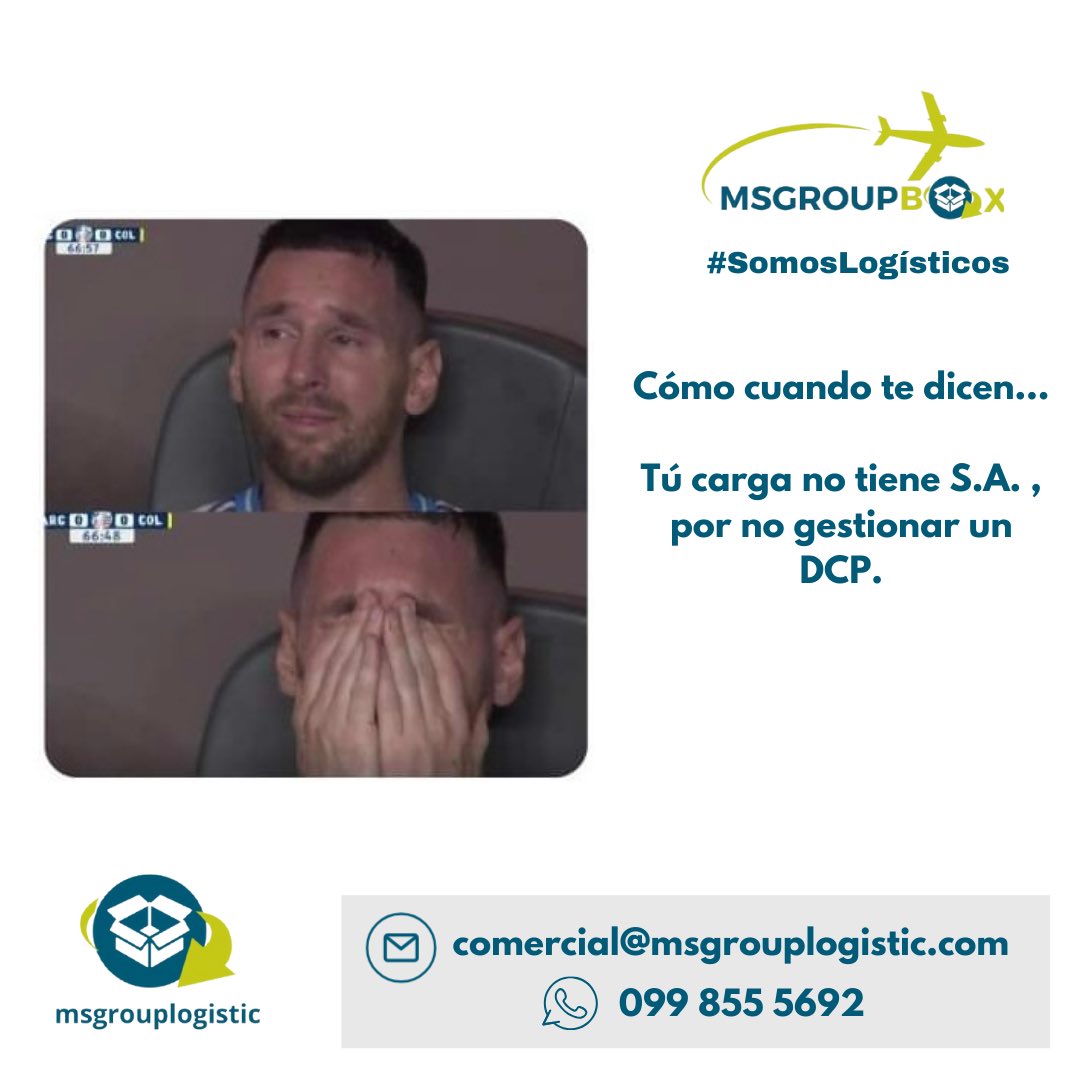HablemosdeComex's tweet photo. Postales de la final de la #CopaAmerica2024 , suele pasar!
#messi #CopaAmerica #Argentina #colombia #EEUU #IMPORTA #Ecuador #MSGROUPBOX #somoslogísticos #msgrouplogistic #logistica #comex #importaciones #exportaciones #CONMEBOLCopaAmérica #Conmebol https://t.co/k4TMzyCaSd