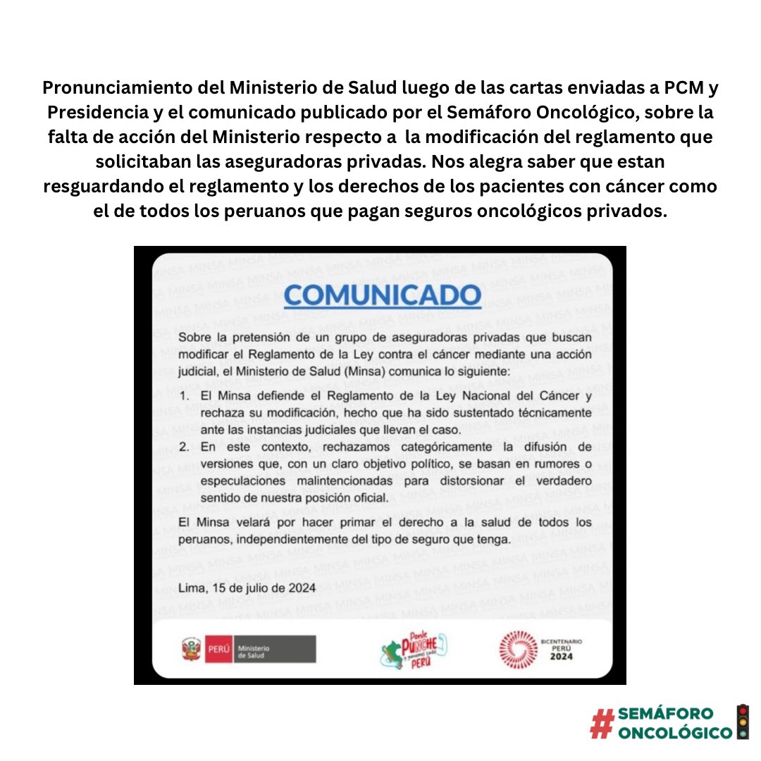 #SemaforoOncologico #minsa #leydecancer #cancer