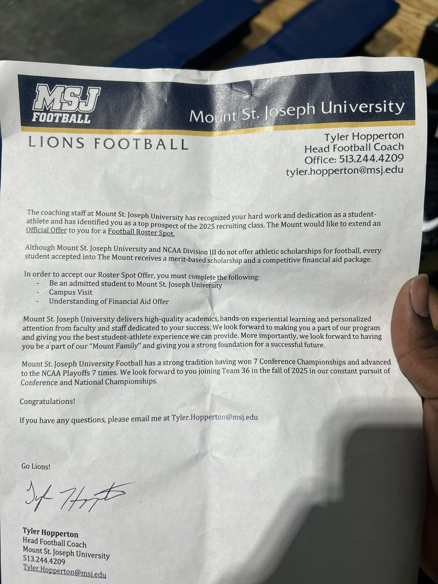 dankgonecrazy's tweet photo. After a great day at camp, I’m extremely blessed to receive my first official offer from Mount St. Joesph University!💛 https://t.co/VoBoQfWXG8