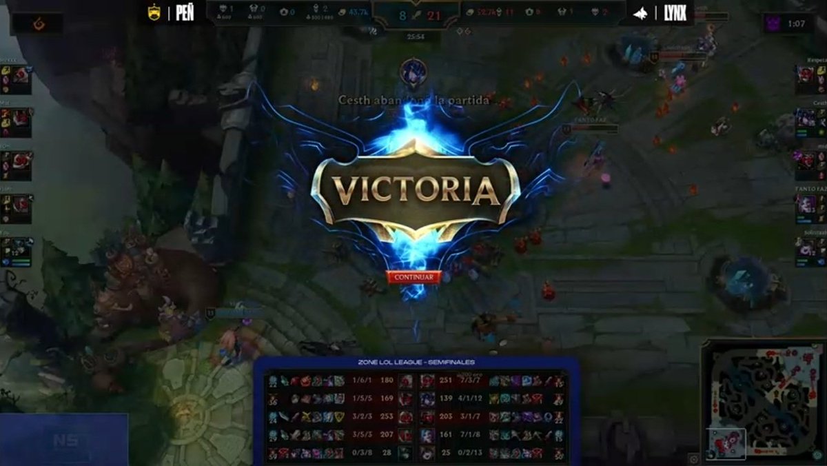 LynxGamingUY's tweet photo. #Semifinales | #ZONECUP
¡PRIMERA EN CASA! ✌🏻
Los chicos con performance excelente se quedan con el primer mapa de este Bo3 por la @ZoneUy 🏆
¡Por un lugar en la FINAL! 🙌🏻
Ya se viene el segundo game ⚔️
📺 https://t.co/xxJdoOqUM3
#GoLYNX #LeagueOfLegends https://t.co/PWzsDkuhlW