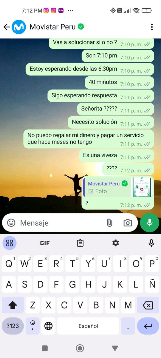 SandraRM24's tweet photo. @OSIPTEL @MovistarPeru Desde las 6:30pm y no me dan solución https://t.co/6KXcdPLVvX