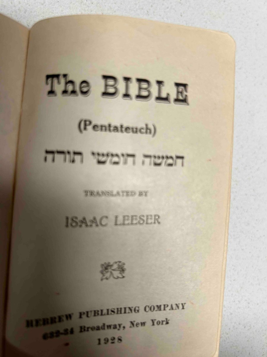 biblerescue's tweet photo. This 1924 Pentateuch Bridal Bible records the marriage of BMS Portnoy and RG Tanenbaum. BR1136 #BibleRescue https://t.co/YvpMd4KXYd