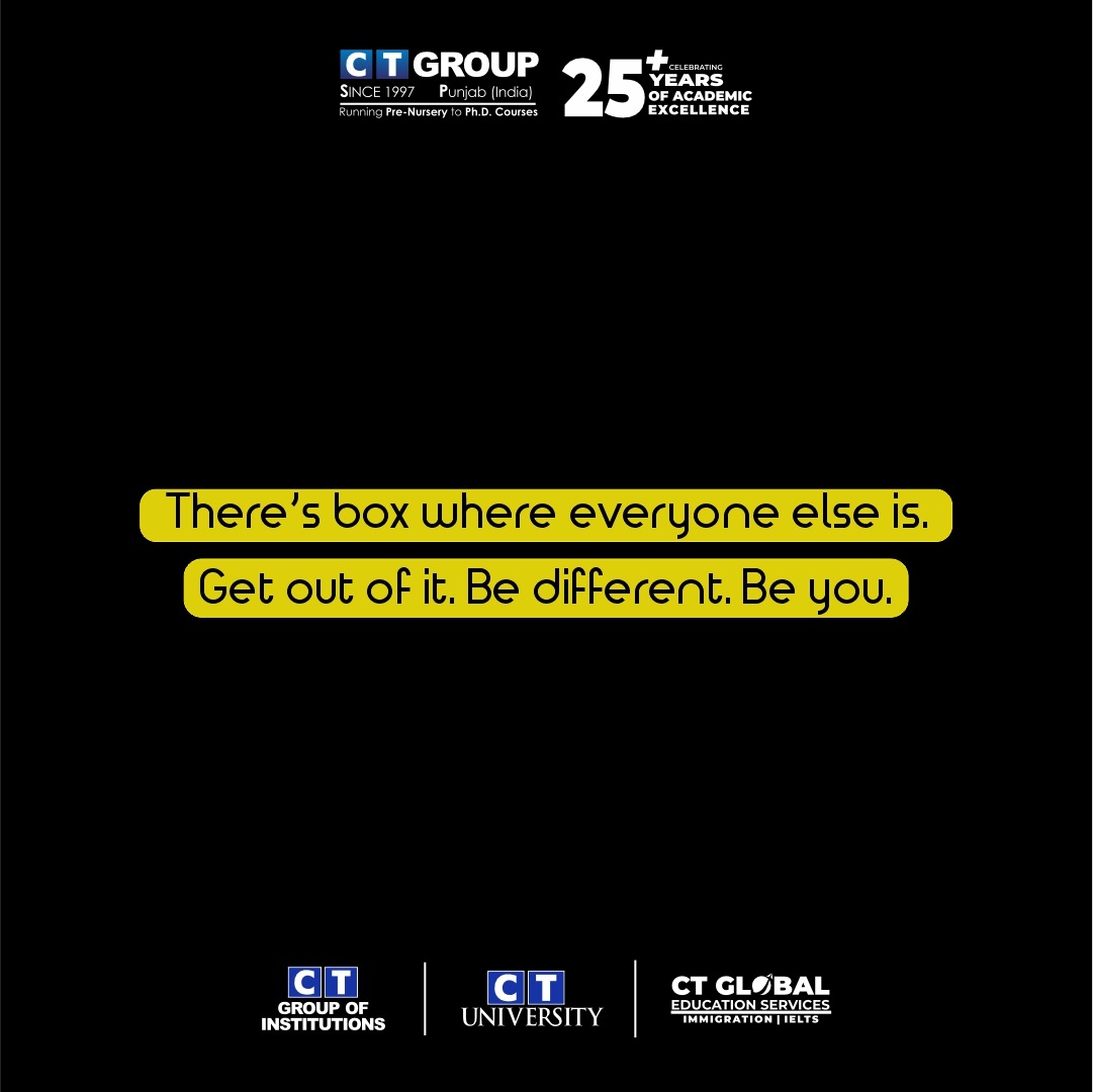 CTGroupshahpur's tweet photo. Think creatively, explore new perspectives, and let your individuality illuminate your path.
Be different, be you!
#ctgroup #ctu #ctw #ctps #morningpost #thinkcreatively #explorenewperspectives #letyourindividualityshine #bedifferent #beyou https://t.co/jrU7e1x9dC