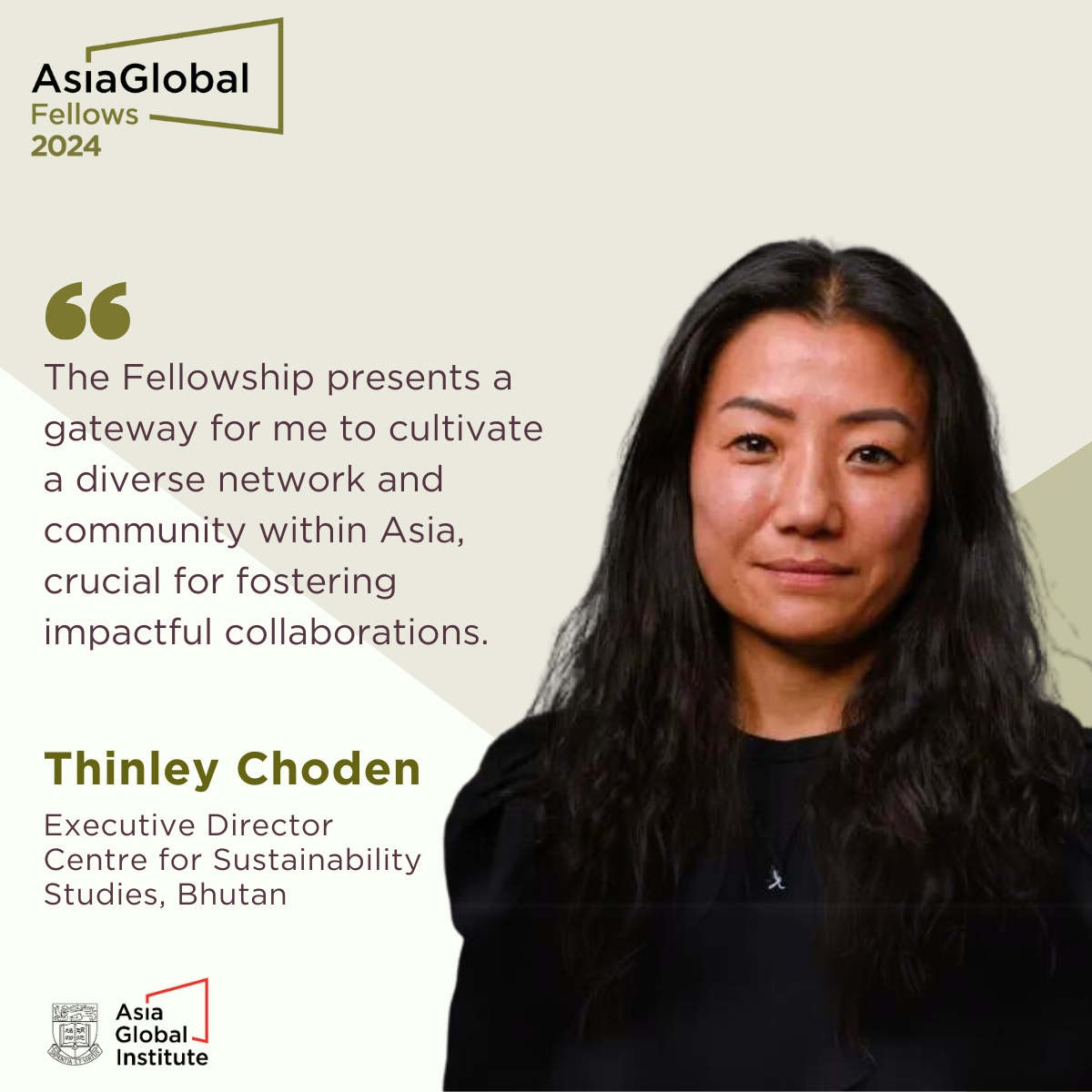 AsiaGInstitute's tweet photo. Nineteen outstanding individuals from 18 countries have been selected to participate in this year’s #AsiaGlobalFellows program. They will embark on a 13-week journey of understanding #Asianperspectives first hand.

AsiaGlobal Fellow 2024,
Thinley Choden - https://t.co/z0Jno487AH https://t.co/T3bbrODASo