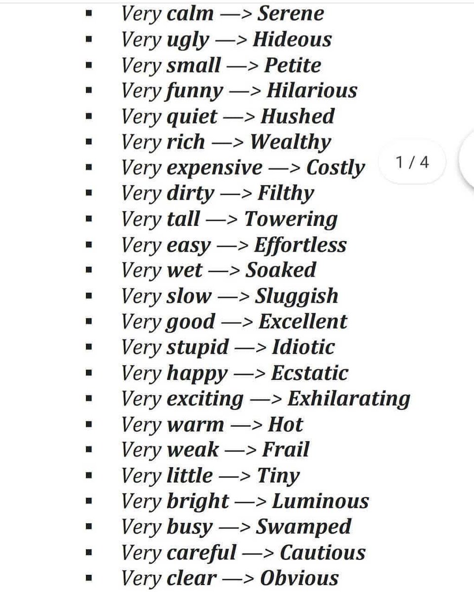 Words instead of very