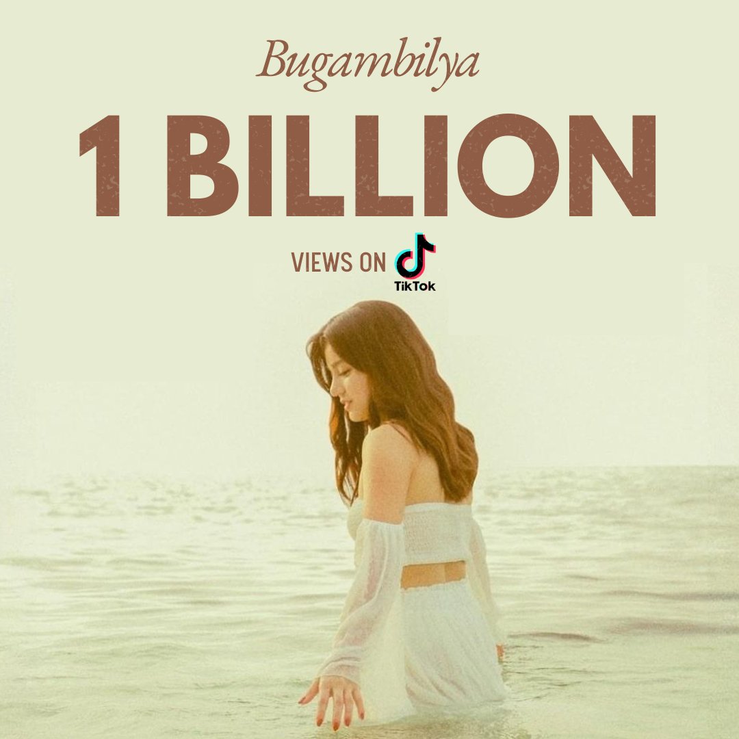 ABSCBNpr's tweet image. 1 BILLION views and counting 🥳

@bellemariano02’s “Bugambilya” has now reached a billion views on TikTok! ✨

Stream Belle’s music here
🔗: tinyurl.com/BelleMarianoSp…

#BelleMariano #Bugambilya #StarPopPH