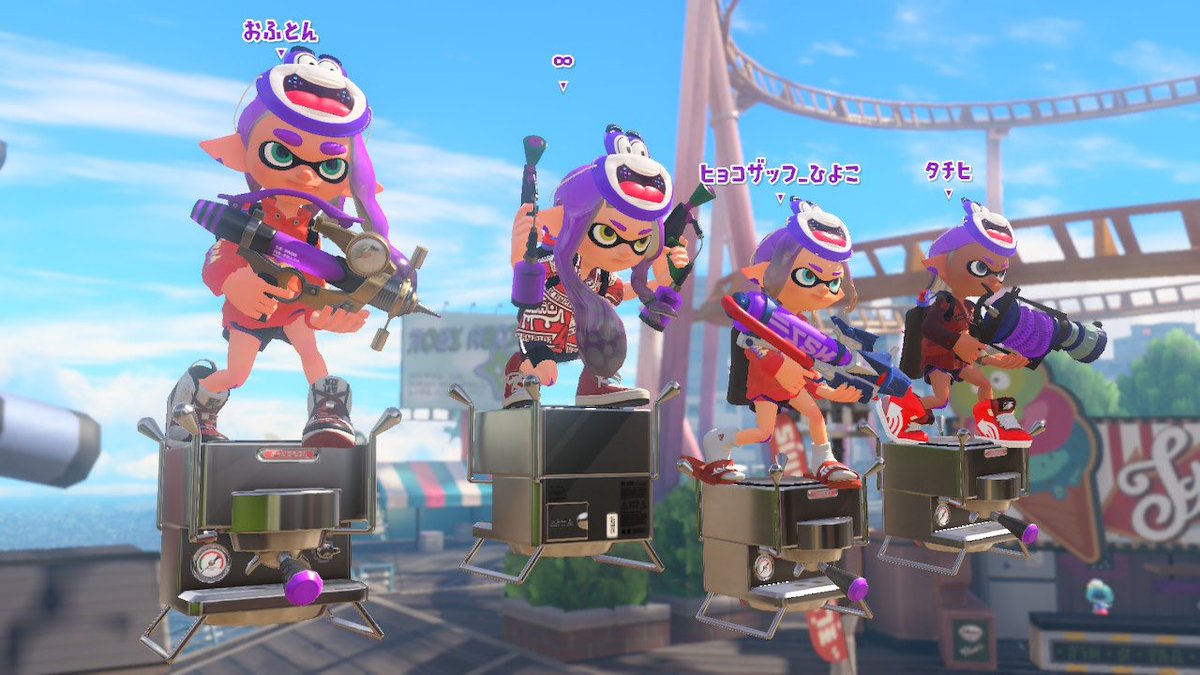tachihi80's tweet photo. おはようございます✨
今日はまたおかデー‼️楽しみだワイ🥳

昨日のイベマは肩幅ヒロインズ🦀✨
サルカニお面と赤色ギアでカニっぽさを演出🦀
最初は苦戦したけど後半勝ててガチャコインもゲット✨
最後は皆んなで写真撮影🤳
おふとんちゃん素敵な写真ありがとー✨✨
また遊ぼうね💕 https://t.co/U5c1zxUyWf