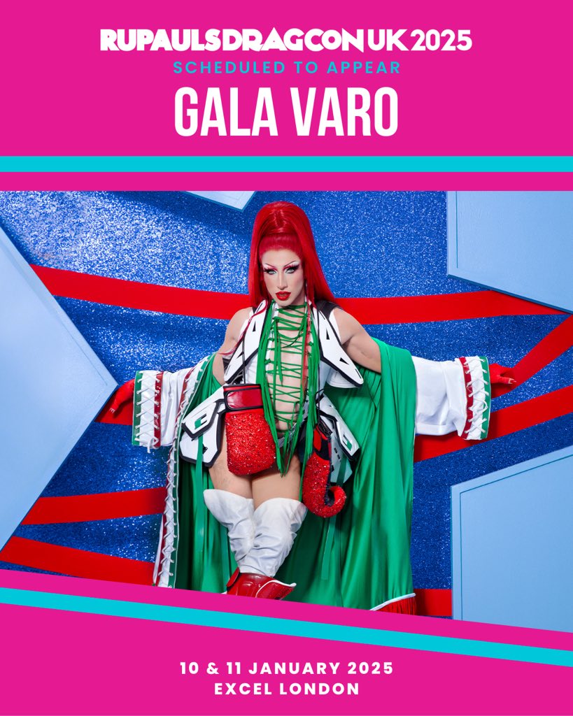 Gala_Varo's tweet photo. UK here we go. Drag queens save the world 
la dama peligrosa is coming 
See you at @rupaulsdragcon UK 2025!

Get your tickets: https://t.co/JJbpzyBYQF https://t.co/RvQzvh9C7N