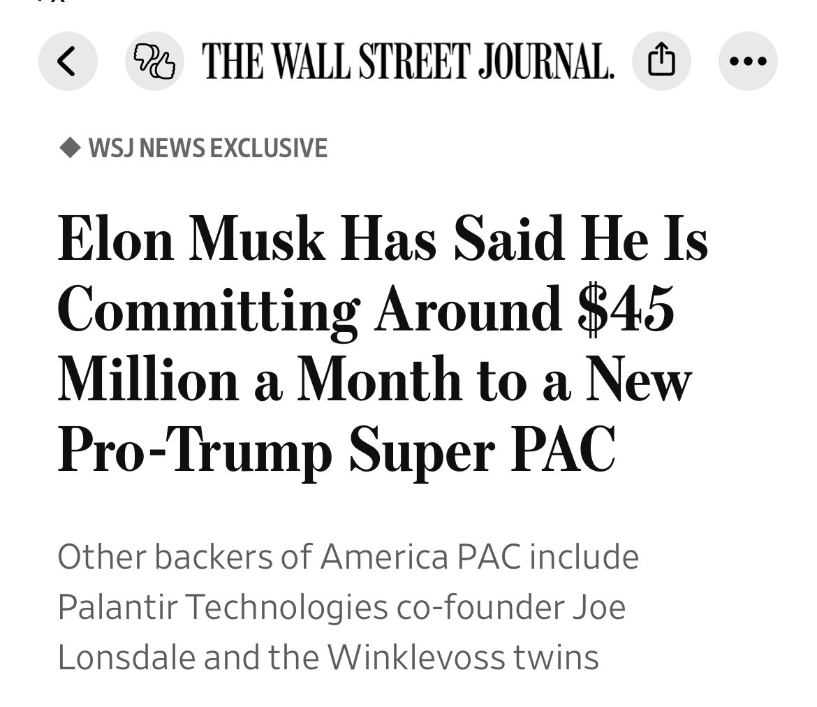 Remember when Elon Musk said he wasn’t going to donate to either Biden or Trump?