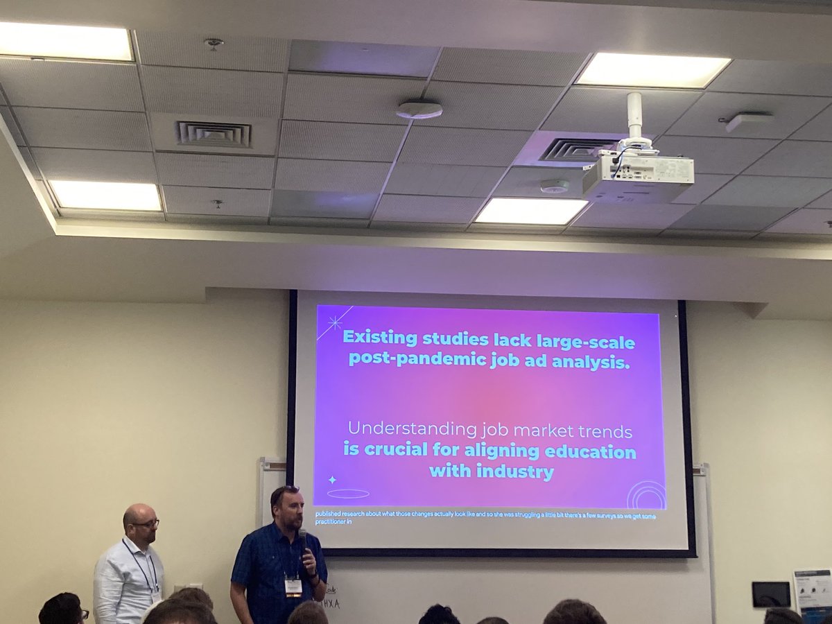 pmrdms's tweet photo. Guiseppe Getto and @BremenV presenting trends in post-pandemic instructional design using textual analysis of job ads #ProComm24 https://t.co/rn5qHYYeqt
