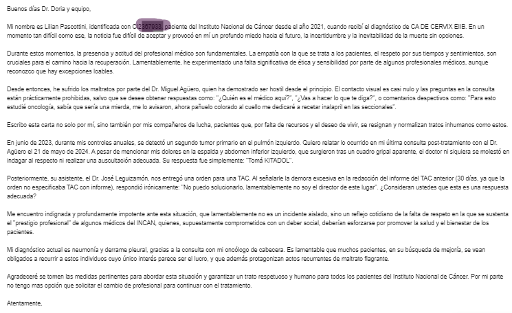 benditabenita's tweet photo. Hola! comparto con Uds. la nota elevada al directorio del INCAN, además d todo lo q Uds. ya saben padecemos con el sistema d salud de nuestro país, tambien soportamos maltratos de este tipo, por favor RT @oscar_marandu @Santula @LuisBareiro @fitoca7 @TotoGonzalez @menchibarriocan https://t.co/lUpafXYLdO