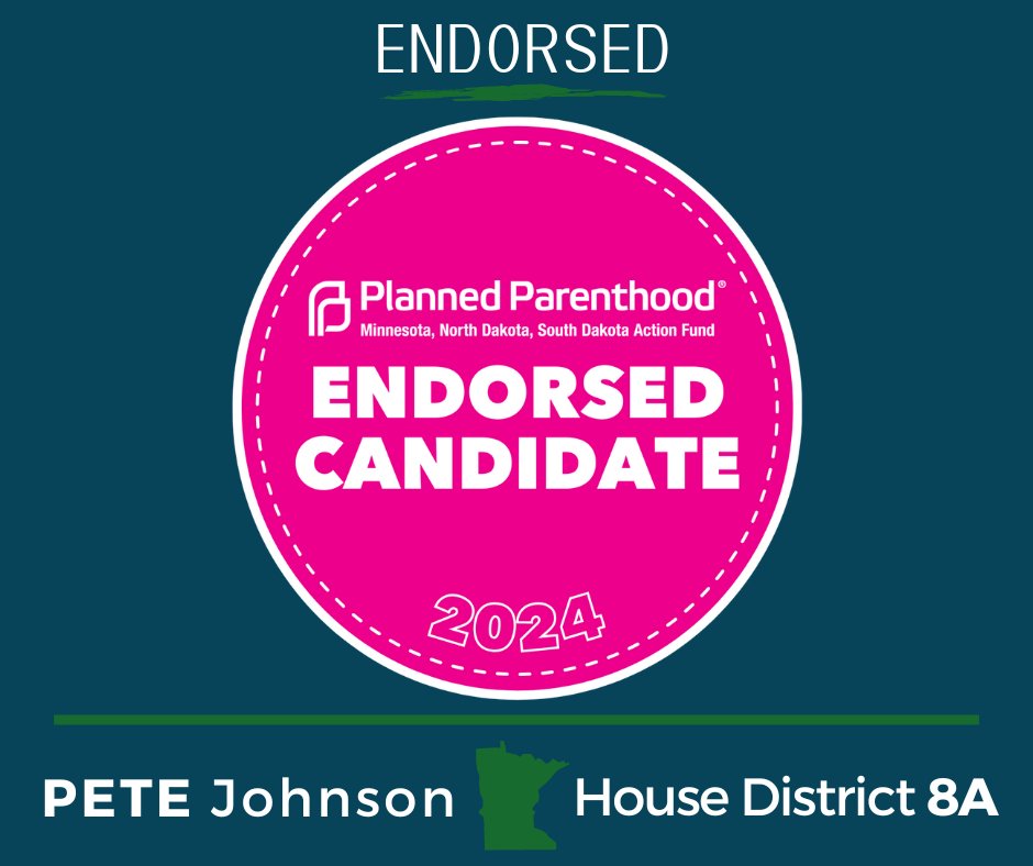 🚨🚨Planned Parenthood Endorsement🚨🚨
I am honored to be endorsed by Planned Parenthood. For decades they have worked to improve and protect reproductive health through health care, education, and advocacy. #MN8A #vote #minnesota #mnleg #VoteforPetesSake #duluth #endorsed