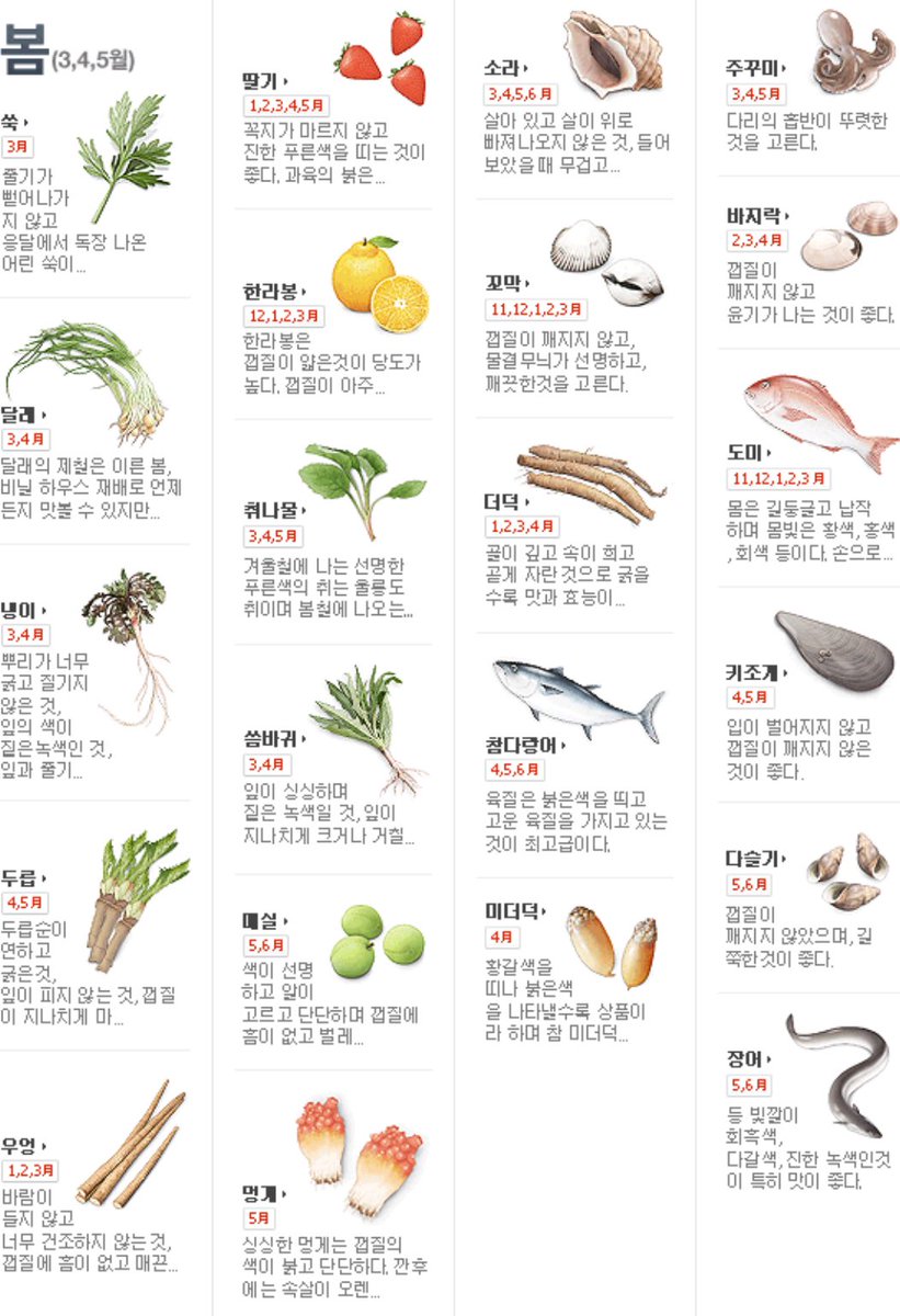 wonla23's tweet photo. 우리나라 봄.여름.가을.겨울 제철음식.. https://t.co/hEmVdwkCZP