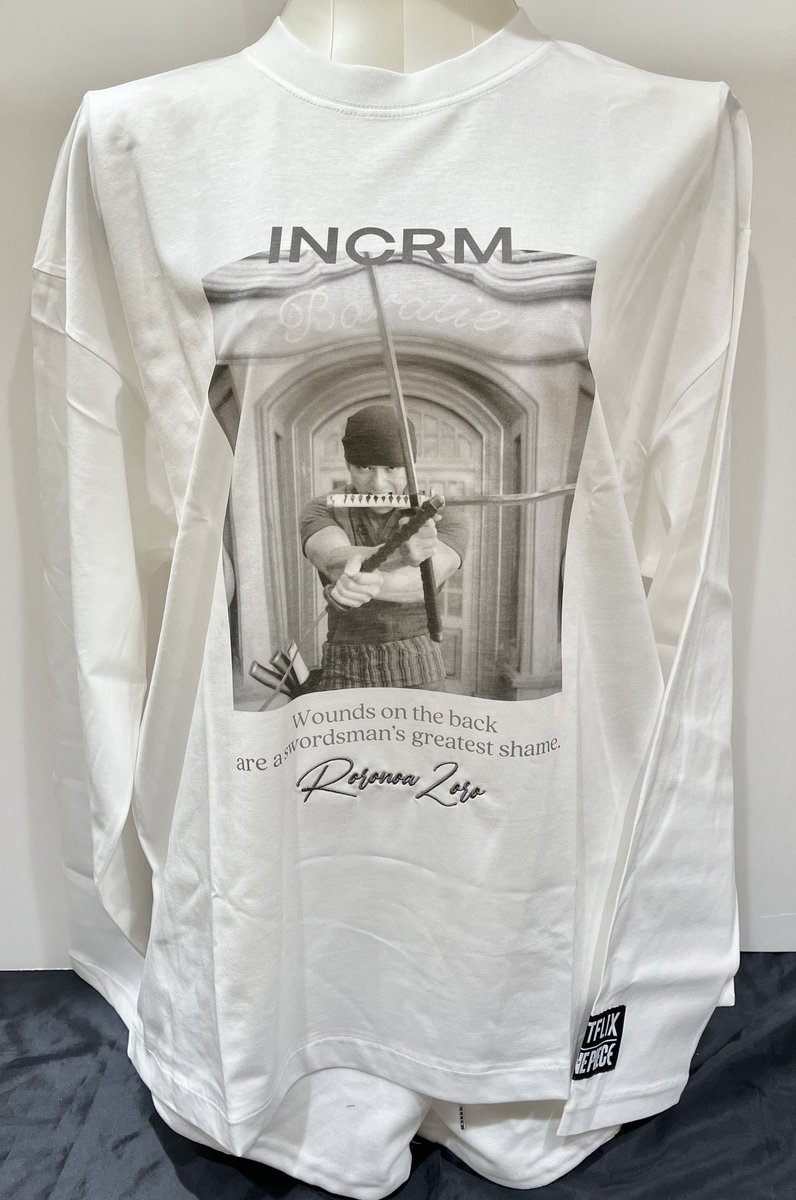 【新商品】INCRM×ONE PIECE
ZORO L/S T-SHIRT WHITE
XS/S/M/L/XL
各13,200円(税込)

レジにて販売中！
#麦わらストア #ONEPIECE
