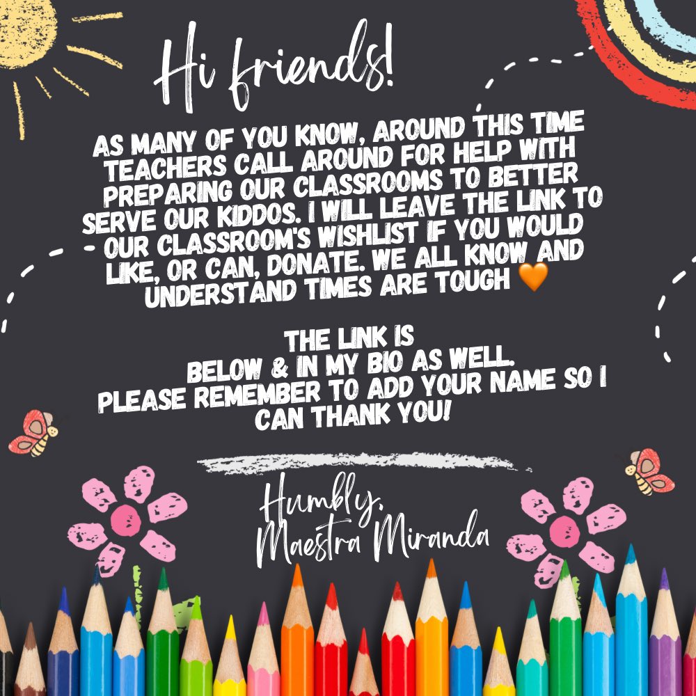 beebayybee_'s tweet photo. https://t.co/YbVNGMPlpM

#classroomwishlist #classroom #wishlist #clearthelist #teaching #teacher #support https://t.co/lnuJBXvfEE