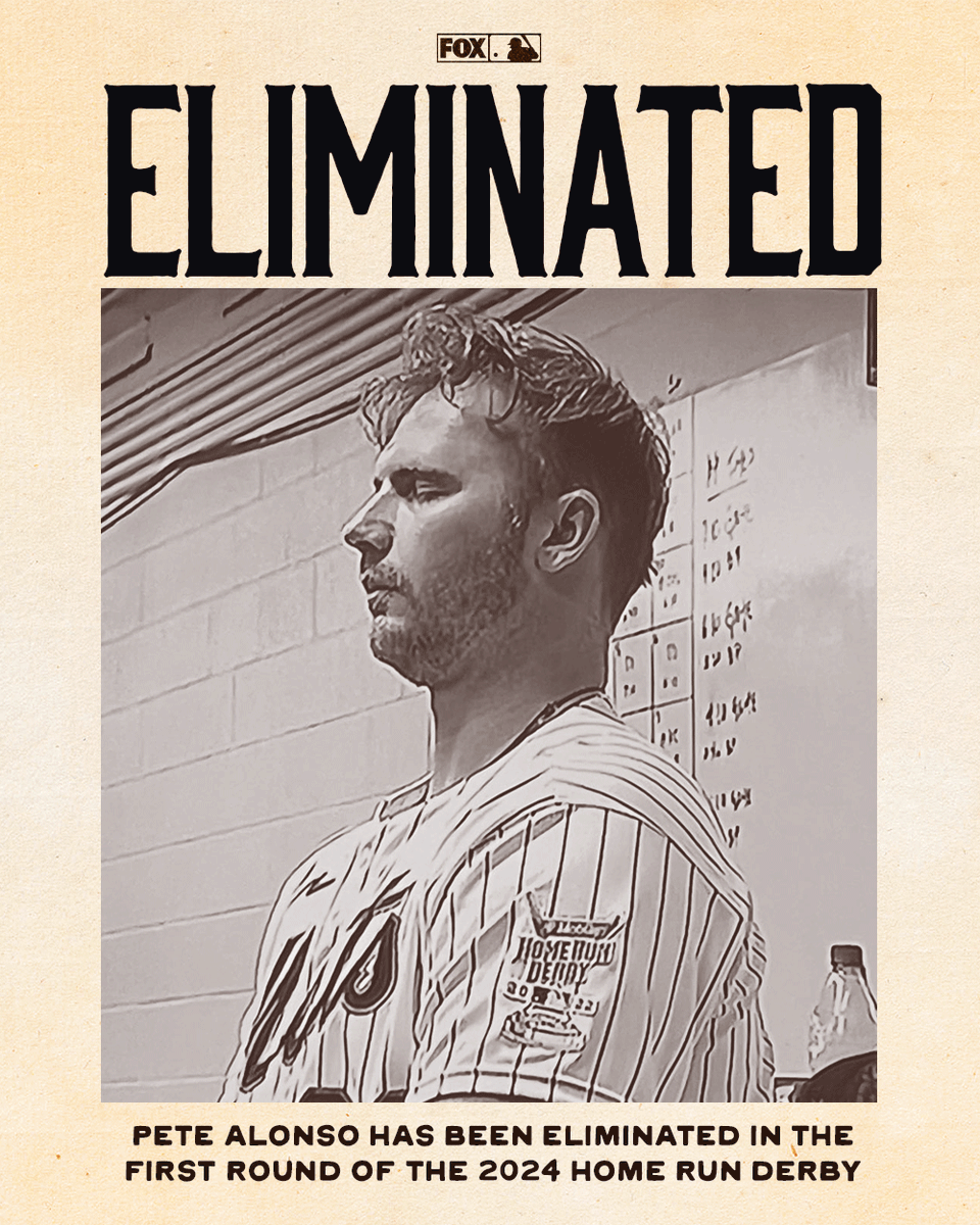 MLBONFOX's tweet photo. Pete Alonso has been eliminated https://t.co/4946eD7DDb
