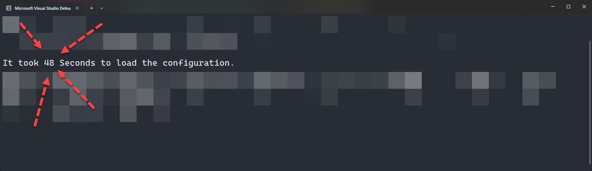 davidpine7's tweet image. Why on earth does it take Azure App Config (when backed by Azure Key Vault w/ literally only two secrets) in the same data center take 48 seconds to load? 
🙉 🙈  🙊

1. Project.csproj
2. Program.cs
3. Debug Window

#dotnet #azure #appconfig