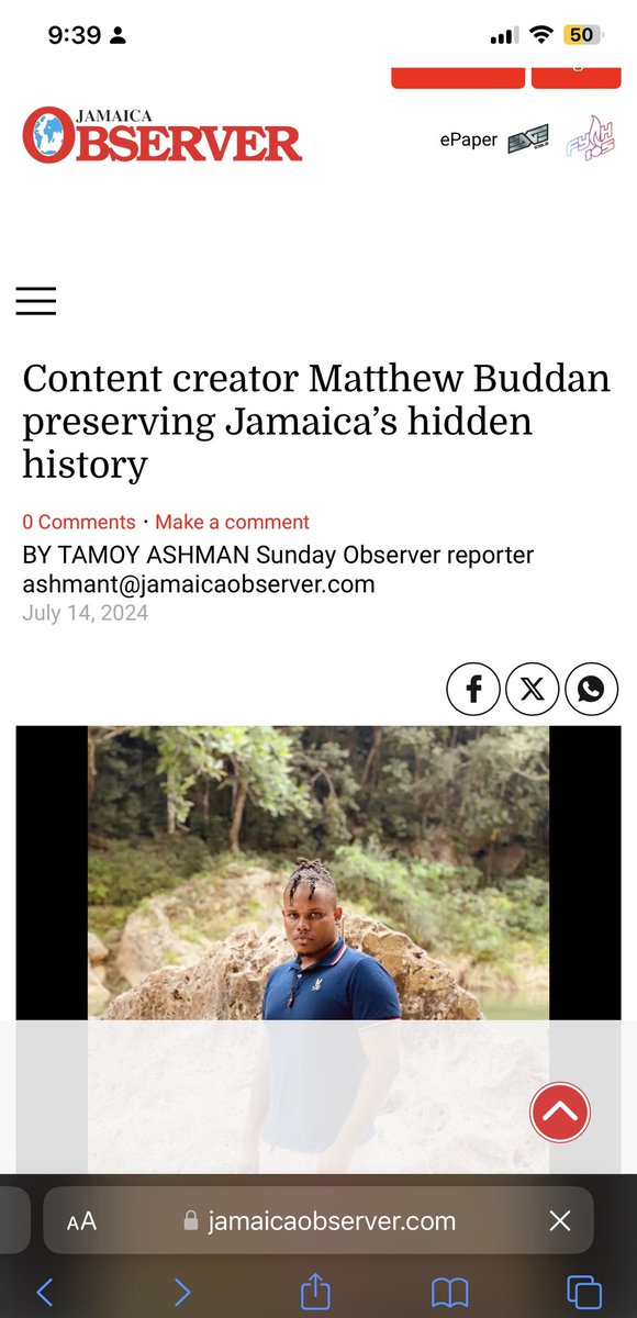 Knockoff_Indian's tweet photo. From almost being murdered last year to eventually graduating from UTECH and now being featured in the Jamaica Observer for my historical content on Tik Tok, God has been blessing me in so much ways!!

I am grateful for the support. Words can’t express how happy I am 💜 https://t.co/aHlKsJdLN6