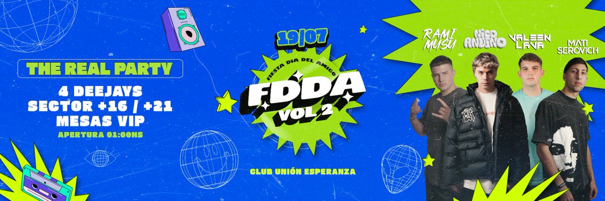 emiherreraaa's tweet photo. ✨FDDA x  THUNDER BOOKING‼️✨
•
SI VIVISTE EL VOLUMEN 1 , EL VOL 2 ES UNA PARADA OBLIGADA👏
•
SE PARTE DE UNA NOCHE QUE DARÁ QUE HABLAR😎
•
2️⃣ SECOTORES +16 - +21
🍾 MESAS VIP
📍Club Union Esperanza 
🎫 ENTRADAS LIMITADAS
🎁 REGALOS DURANTE LA NOCHE
🍀 SORTEOS
• https://t.co/FSOkyILxFx
