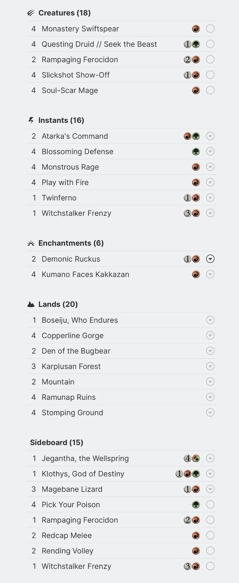 DracoHobby's tweet photo. Tenemos listas! 

Andrés Oviedo - BR vampires
Iván Quiroga - Gruul Prowess
Sebastián Cantor - Boros Burn
Henry Beltrán - Izzet Phoenix https://t.co/f0HvvPDeMN