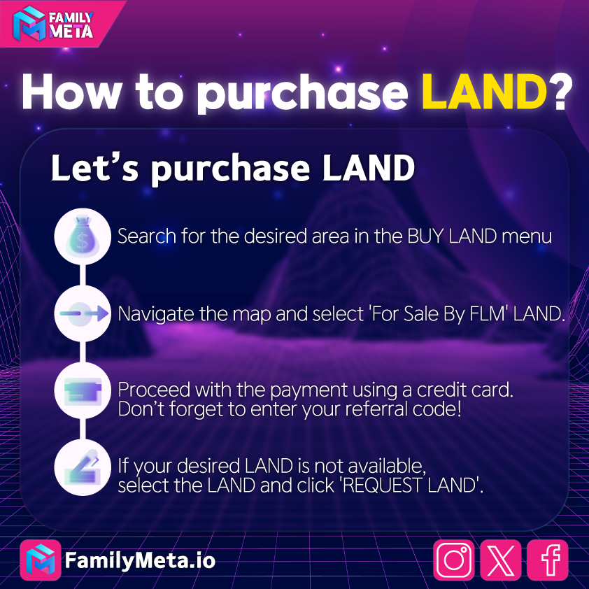 _FamilyMeta's tweet photo. How To Purchase Land?

Here is guide: https://t.co/aDNFK6E1P0

#Land #Purchase #Guide #Family #Meta https://t.co/hlyZ8OhICY