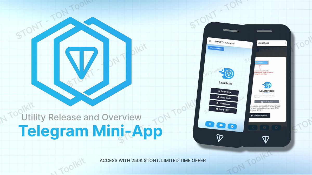 tontoolkit's tweet image. The Telegram Mini-App Lite Version of our $TONT Launchpad has been released!

Those with holdings equal or more to 250 000 $TONT are now able to launch with scooping on @ton_blockchain directly from Telegram. One of our flagship utilities, the TG App will always be updated in…