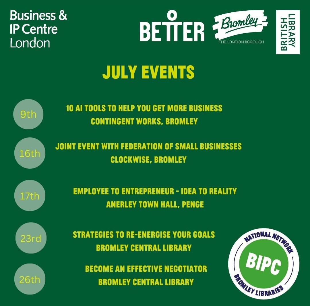 Back to business... here's more interesting workshops for July from  Start Up Bromley 

Click on the link for details 👇🏽👇🏽

eventbrite.co.uk/o/start-up-bro…