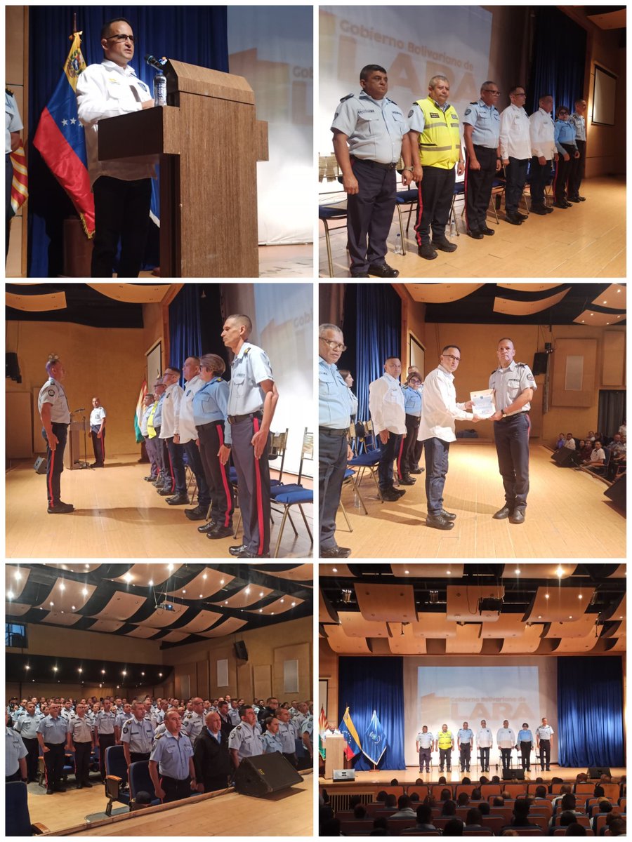 Polilaraoficial's tweet photo. #15Jul En marco de la conmemoración del Día Nacional del Policía, desde el auditorio Julio Pérez Rojas, se llevó a cabo entrega de acreditación como investigadores penales a funcionarios del #IACPEL los cuales aprobaron el curso dictado por la #UNES. #CrecimientoProductivo https://t.co/698jsJ3zv7