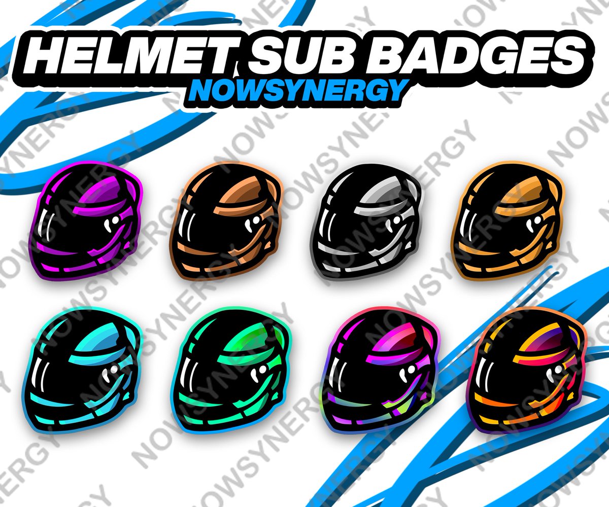 NowsynergyGFX's tweet photo. Racing helmet sub badges ✌🏼 https://t.co/0rB7ac7ASd