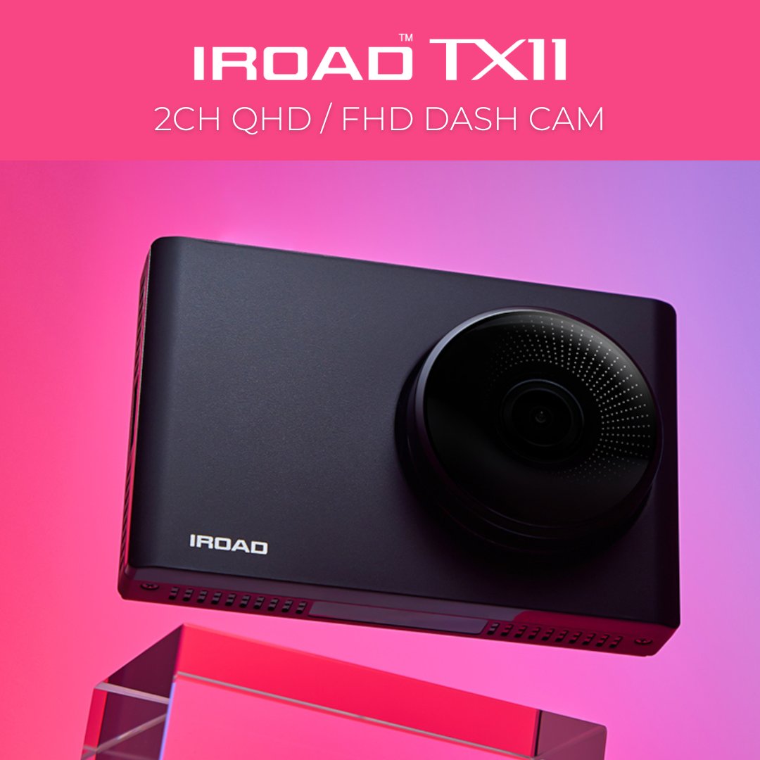 iroadglobal's tweet photo. [NEW RELEASE] ✨ IROAD TX11 - 2CH LCD QHD/FHD Starvis 2 ✨

TX11's front camera 📷 uses the latest Sony Starvis 2 image sensor for much clearer and sharper recording, especially at night and in other low-lit environments 🌃

#iroaddashcam #iroad #iroadglobal #dashcam #dashcamera https://t.co/KS76N3FQLu