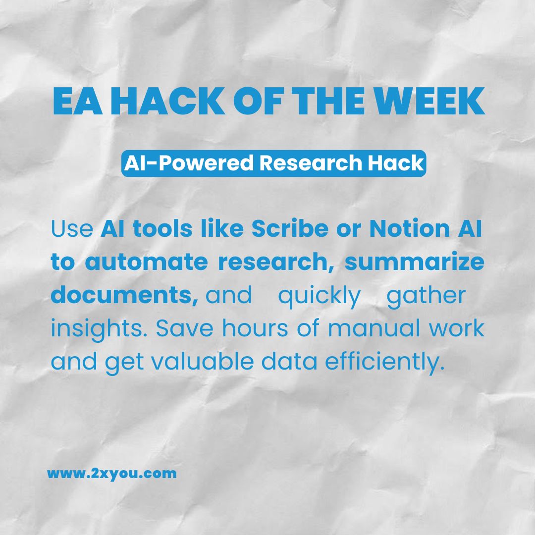 2xyouinc's tweet photo. Research got you bogged down?  

AI tools like Scribe &amp; Notion AI are here to help!  They do the boring stuff for you: find info, shorten long docs, &amp; give you the good stuff fast!  ⏱️  

Stop wasting time &amp; get smart with AI!  

 #ResearchMadeEasy #SaveTimeAtWork #AIforResearch https://t.co/WjI6azMe8I